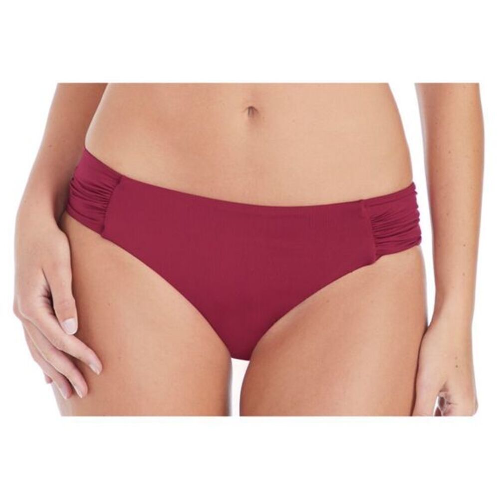 NEW Leilani St. Tropez shirred side‎ basic pant bikini bottom, size 16, burgundy
